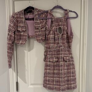 ASOS Purple Tweed Dress and Jacket Set